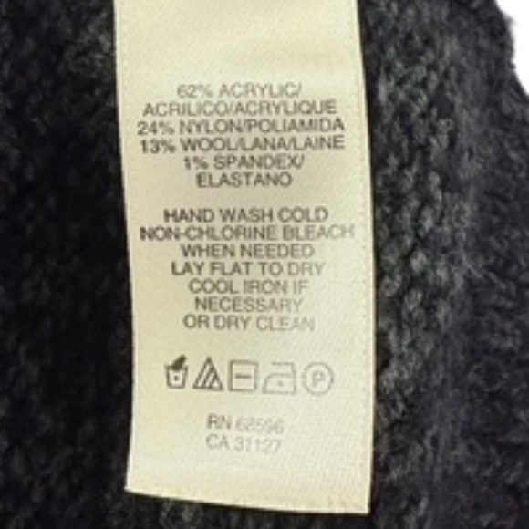 DKNY Jeans Long Tunic Cowl Neck Charcoal Gray Slight Hi/Lo Hem Sweater Size L - Picture 7 of 7